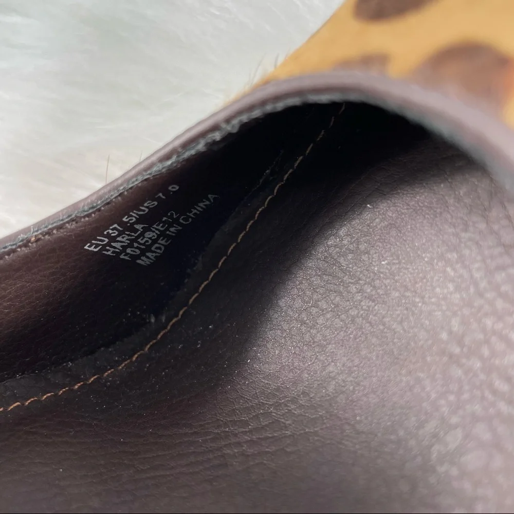 CALVIN KLEIN Leopard Print Wedges, made with Cow fur, NEW - Picture 6 of 13